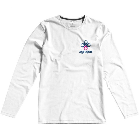 Męski T-shirt organiczny Ponoka z długim rękawem biały Męski T-shirt organiczny Ponoka z długim rękawem biały