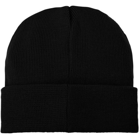 Czapka typu beanie Boreas z naszywką czarny Czapka typu beanie Boreas z naszywką czarny