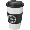 Americano® 350 ml tumbler with grip & spill-proof lid biały, czarny