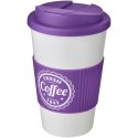 Americano® 350 ml tumbler with grip & spill-proof lid biały, fioletowy