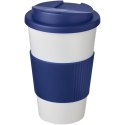 Americano® 350 ml tumbler with grip & spill-proof lid biały, niebieski