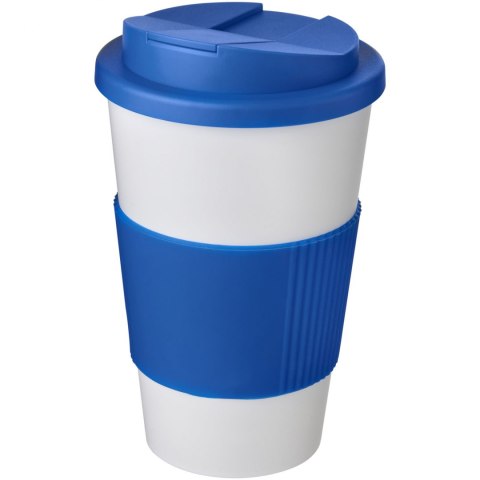 Americano® 350 ml tumbler with grip & spill-proof lid biały, średnioniebieski