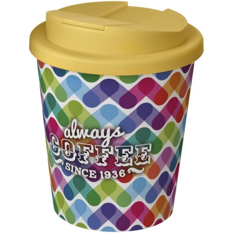 Brite-Americano® Espresso 250 ml tumbler with spill-proof lid biały, żółty