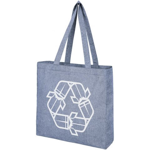 Pheebs poszerzana torba na zakupy z bawełny z recyclingu o gramaturze 210 g/m2 niebieski melanż Pheebs poszerzana torba na zakupy z bawełny z recyclingu o gramaturze 210 g/m2 niebieski melanż