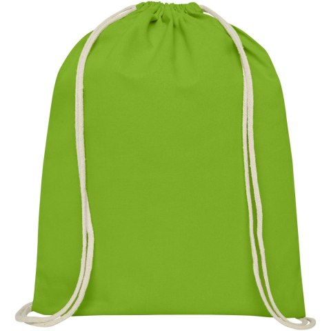 Plecak Oregon wykonany z bawełny o gramaturze 140 g/m² ze sznurkiem ściągającym limonka Plecak Oregon wykonany z bawełny o gramaturze 140 g/m² ze sznurkiem ściągającym limonka