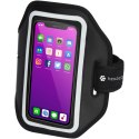 Odblaskowa bransoletka na smartfon Haile z przezroczystym etui czarny Odblaskowa bransoletka na smartfon Haile z przezroczystym etui czarny