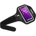 Odblaskowa bransoletka na smartfon Haile z przezroczystym etui czarny Odblaskowa bransoletka na smartfon Haile z przezroczystym etui czarny