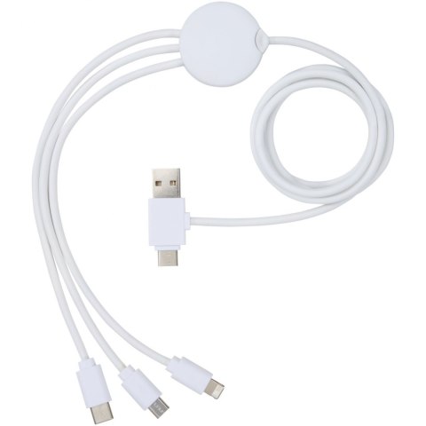 Pure kabel do ładowania 5-w-1 z dodatkiem antybakteryjnym biały Pure kabel do ładowania 5-w-1 z dodatkiem antybakteryjnym biały