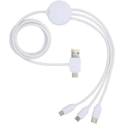 Pure kabel do ładowania 5-w-1 z dodatkiem antybakteryjnym biały Pure kabel do ładowania 5-w-1 z dodatkiem antybakteryjnym biały