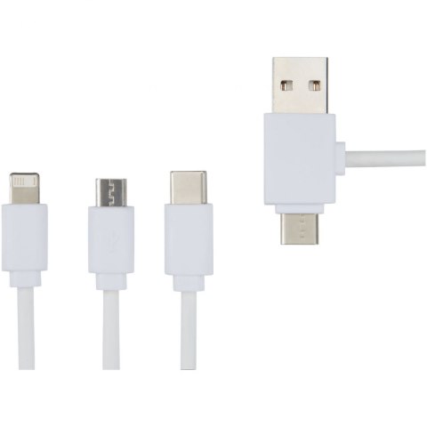 Pure kabel do ładowania 5-w-1 z dodatkiem antybakteryjnym biały Pure kabel do ładowania 5-w-1 z dodatkiem antybakteryjnym biały