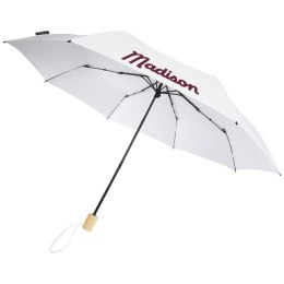 Składany wiatroodporny parasol 51 cm z PET z recyklingu Birgit biały