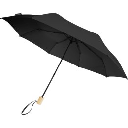 Składany wiatroodporny parasol 51 cm z PET z recyklingu Birgit czarny