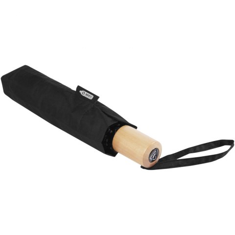 Składany wiatroodporny parasol 51 cm z PET z recyklingu Birgit czarny Składany wiatroodporny parasol 51 cm z PET z recyklingu Birgit czarny