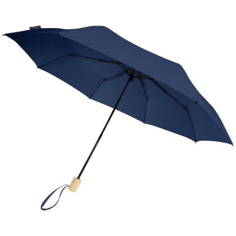 Składany wiatroodporny parasol 51 cm z PET z recyklingu Birgit granatowy Składany wiatroodporny parasol 51 cm z PET z recyklingu Birgit granatowy