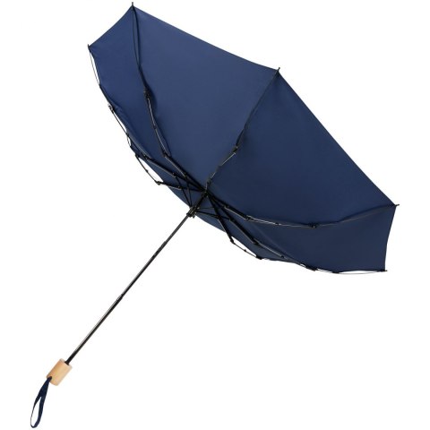 Składany wiatroodporny parasol 51 cm z PET z recyklingu Birgit granatowy Składany wiatroodporny parasol 51 cm z PET z recyklingu Birgit granatowy