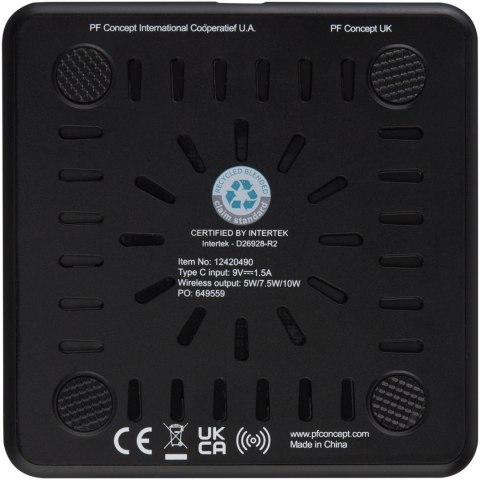 Bezprzewodowa ładowarka indukcyjna Loop o mocy 10 W wykonana z tworzywa sztucznego pochodzącego z recyklingu czarny Bezprzewodowa ładowarka indukcyjna Loop o mocy 10 W wykonana z tworzywa sztucznego pochodzącego z recyklingu czarny