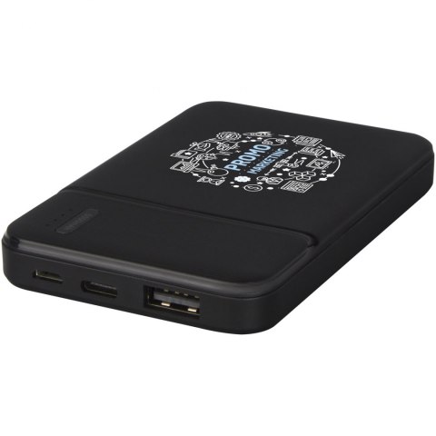 Powerbank o pojemności 5000 mAh z tworzywa sztucznego pochodzącego z recyklingu Loop czarny Powerbank o pojemności 5000 mAh z tworzywa sztucznego pochodzącego z recyklingu Loop czarny