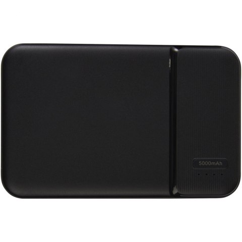 Powerbank o pojemności 5000 mAh z tworzywa sztucznego pochodzącego z recyklingu Loop czarny Powerbank o pojemności 5000 mAh z tworzywa sztucznego pochodzącego z recyklingu Loop czarny