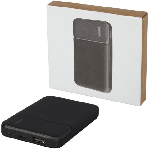 Powerbank o pojemności 5000 mAh z tworzywa sztucznego pochodzącego z recyklingu Loop czarny Powerbank o pojemności 5000 mAh z tworzywa sztucznego pochodzącego z recyklingu Loop czarny