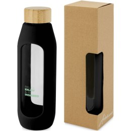 Tidan Butelka z borokrzemianowego szkła o pojemności 600 ml z silikonowym uchwytem czarny