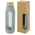 Tidan Butelka z borokrzemianowego szkła o pojemności 600 ml z silikonowym uchwytem szary Tidan Butelka z borokrzemianowego szkła o pojemności 600 ml z silikonowym uchwytem szary