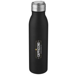 Bidon ze stali nierdzewnej Harper o pojemności 700 ml z metalową pętelką czarny