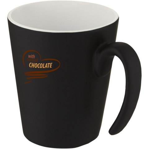 Kubek ceramiczny Oli o pojemności 360 ml z uchwytem biały, czarny Kubek ceramiczny Oli o pojemności 360 ml z uchwytem biały, czarny