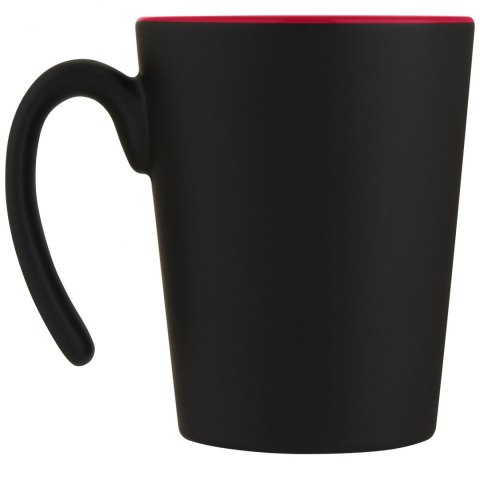 Kubek ceramiczny Oli o pojemności 360 ml z uchwytem czerwony, czarny Kubek ceramiczny Oli o pojemności 360 ml z uchwytem czerwony, czarny