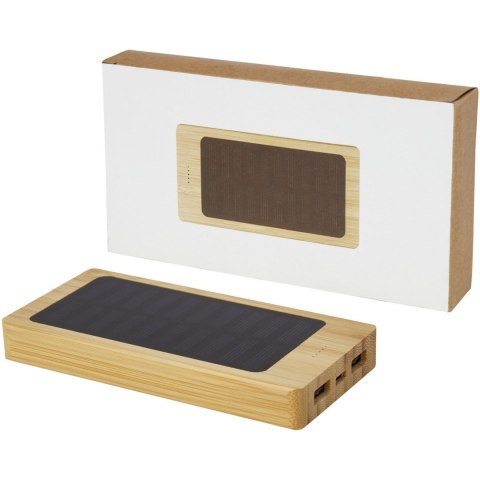 Alata 8000 mAh bambusowy powerbank z ogniwami słonecznymi beżowy Alata 8000 mAh bambusowy powerbank z ogniwami słonecznymi beżowy
