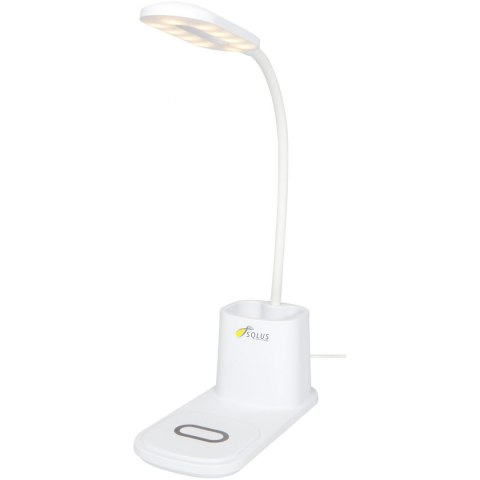 Bright lampa biurkowa i organizer z ładowarką bezprzewodową biały Bright lampa biurkowa i organizer z ładowarką bezprzewodową biały