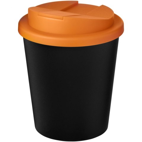 Kubek Americano® Espresso Eco z recyklingu o pojemności 250 ml z pokrywą odporną na zalanie czarny, pomarańczowy