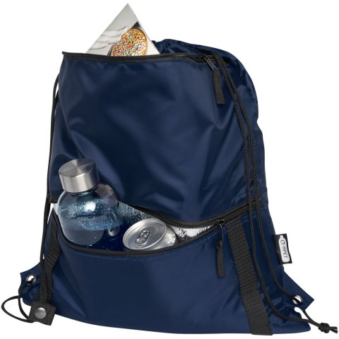 Adventure termoizolowana torba ściągana sznurkiem o pojemności 9 l z materiału z recyklingu z certyfikatem GRS granat Adventure termoizolowana torba ściągana sznurkiem o pojemności 9 l z materiału z recyklingu z certyfikatem GRS granat