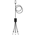 Kabel z podświetlonym logo 3w1 - SCX.design C17 niebieski, czarny Kabel z podświetlonym logo 3w1 - SCX.design C17 niebieski, czarny