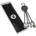 Kabel z podświetlonym logo 3w1 z brelokiem - SCX.design C16 czerwony, czarny