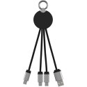 Kabel z podświetlonym logo 3w1 z brelokiem - SCX.design C16 niebieski, czarny