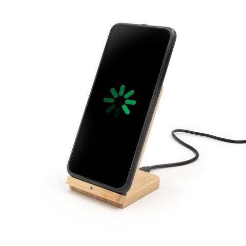 Bambusowa ładowarka bezprzewodowa 10W B'RIGHT, stojak na telefon | Wilder Bambusowa ładowarka bezprzewodowa 10W B'RIGHT, stojak na telefon | Wilder