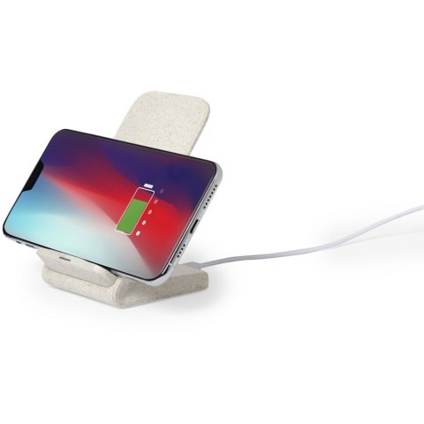 Ładowarka bezprzewodowa 10W ze słomy pszenicznej, stojak na telefon Ładowarka bezprzewodowa 10W ze słomy pszenicznej, stojak na telefon