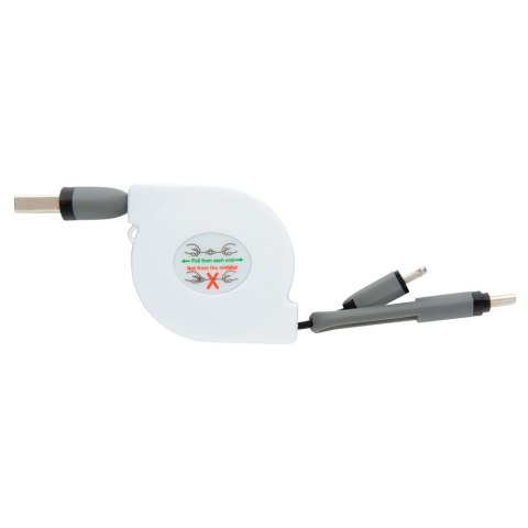Zwijany kabel do ładowania i synchronizacji 3 w 1 Zwijany kabel do ładowania i synchronizacji 3 w 1