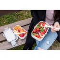Pudełka śniadaniowe 2 w 1, 2x700 ml, sztućce | Cash
