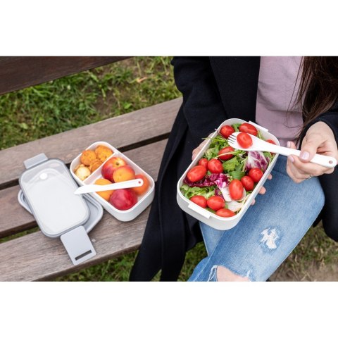 Pudełka śniadaniowe 2 w 1, 2x700 ml, sztućce | Cash Pudełka śniadaniowe 2 w 1, 2x700 ml, sztućce | Cash