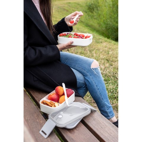 Pudełka śniadaniowe 2 w 1, 2x700 ml, sztućce | Cash Pudełka śniadaniowe 2 w 1, 2x700 ml, sztućce | Cash