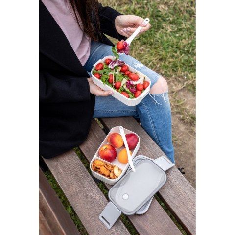 Pudełka śniadaniowe 2 w 1, 2x700 ml, sztućce | Cash Pudełka śniadaniowe 2 w 1, 2x700 ml, sztućce | Cash
