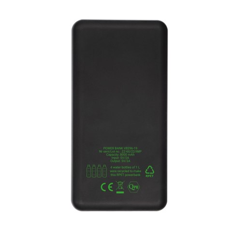 Power bank 8000 mAh RPET | Edgar Power bank 8000 mAh RPET | Edgar