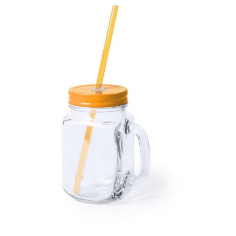 Słoik do picia 500 ml ze słomką Słoik do picia 500 ml ze słomką