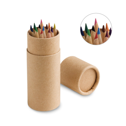 CYLINDER. Piórnik z 12 kolorowymi kredkami CYLINDER. Piórnik z 12 kolorowymi kredkami