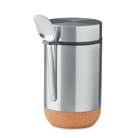 Dwuścienny pojemnik 400 ml srebrny mat Dwuścienny pojemnik 400 ml srebrny mat