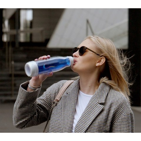 Butelka szklana z osłoną Smart 520 ml, niebieski Butelka szklana z osłoną Smart 520 ml, niebieski