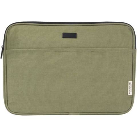 Joey 14-calowe etui na laptopa z płótna z recyklingu z certyfikatem GRS, o pojemności 2 l oliwkowy Joey 14-calowe etui na laptopa z płótna z recyklingu z certyfikatem GRS, o pojemności 2 l oliwkowy