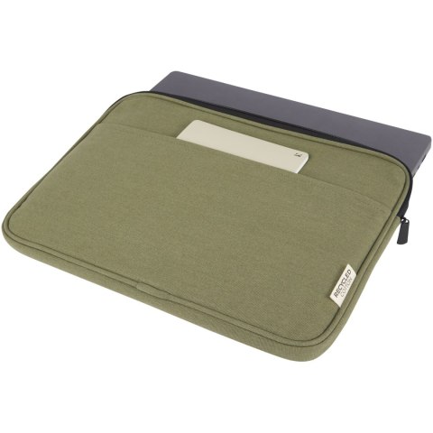 Joey 14-calowe etui na laptopa z płótna z recyklingu z certyfikatem GRS, o pojemności 2 l oliwkowy Joey 14-calowe etui na laptopa z płótna z recyklingu z certyfikatem GRS, o pojemności 2 l oliwkowy