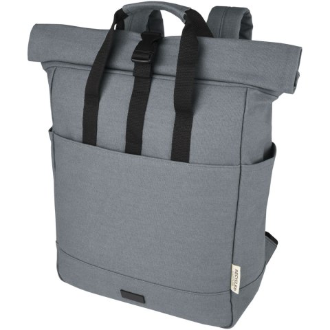Joey 15-calowy plecak na laptopa z płótna z recyklingu z certyfikatem GRS o pojemności 15 l szary Joey 15-calowy plecak na laptopa z płótna z recyklingu z certyfikatem GRS o pojemności 15 l szary